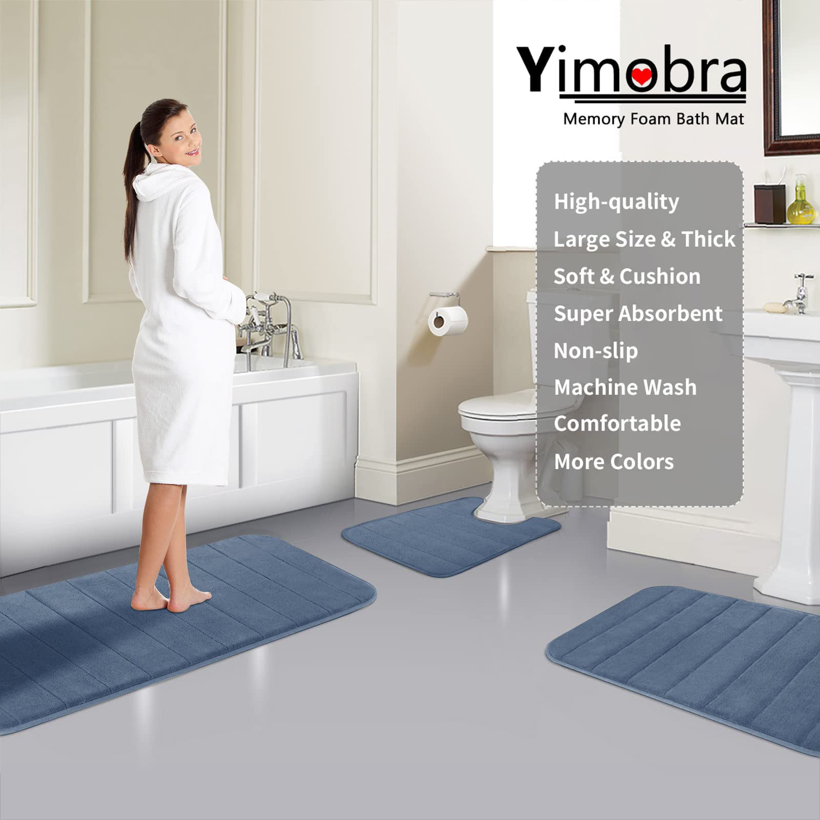 Yimobra Luxury Fluffy Bath Rugs, 44x 24, Soft Plush Bath Mats for  Bathroom Non Slip, Water Absorbent Bath Mat, Quick Dry, Machine Washable,  Thick
