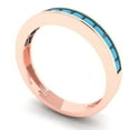thumbnail image 2 of 0.84 ct Brilliant Princess Cut Simulated Turquoise 14k Rose Gold Stackable Band SZ 8, 2 of 6
