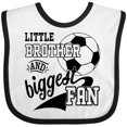 thumbnail image 3 of Inktastic Little Brother and Biggest Fan Soccer Player Boys Baby Bib, 3 of 4