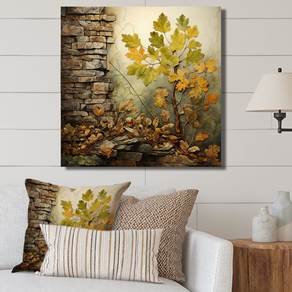 Designart "Green Oak Tree Of History I" Tree Oak Wall Art Print