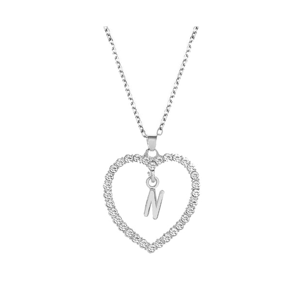 Collar para mujer, joyería para mujer, collar con colgante para mujer, joyería con alfabeto, collar con corazón para amantes, regalos, collar de aleación