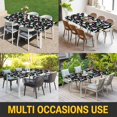 thumbnail image 5 of Happy Easter Table Cloths for 5 Foot Rectangle Tables, Spring Colorful Bunny Floral Rustic Black Patio Waterproof Elastic Fitted Tablecloths, Washable Rectangular Table Cover for Camping, 5 of 8