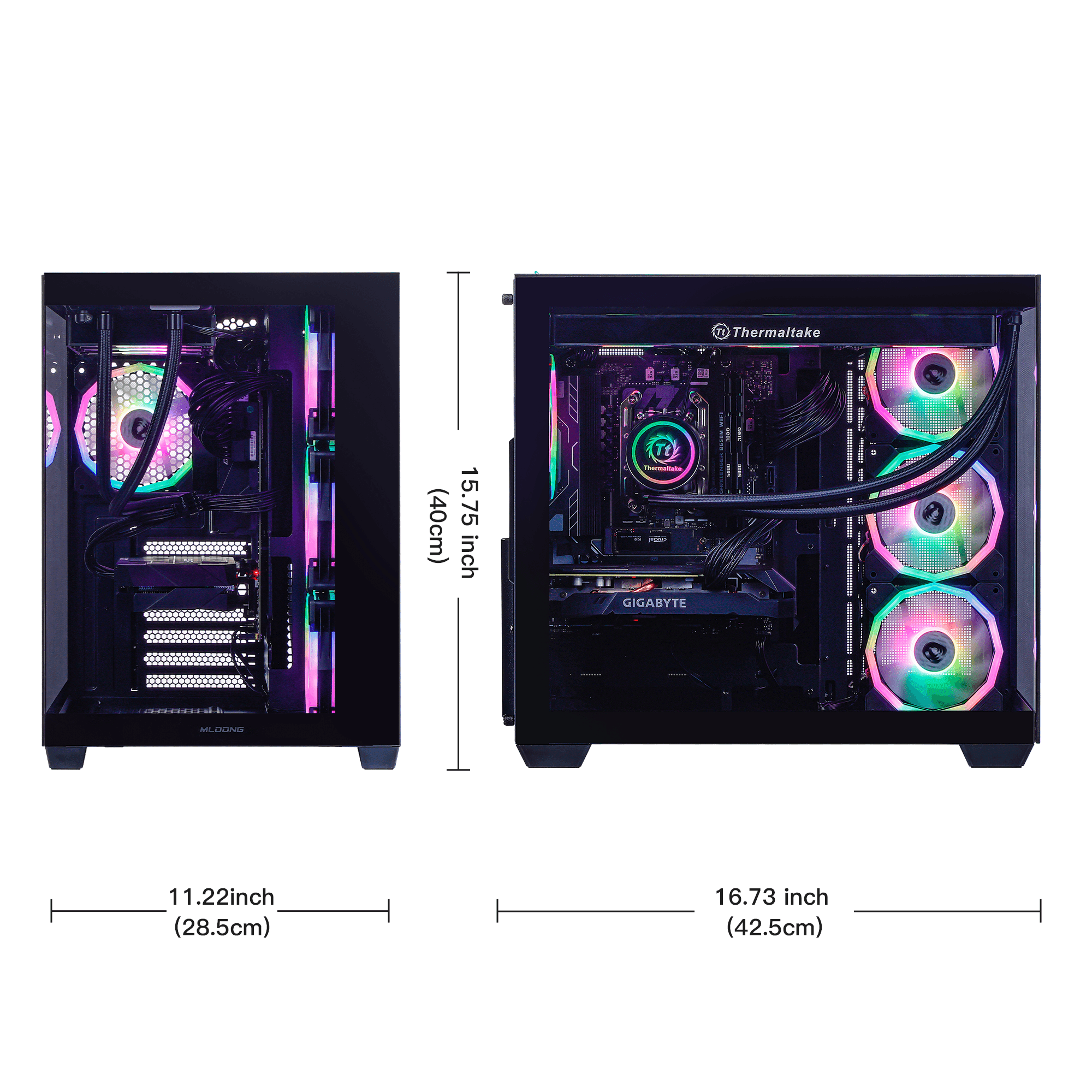 Mloong Gaming PC Desktop AMD Ryzen 7 9800X3D, GeForce RTX 5070Ti 16GB, 2TB SSD, 32GB DDR5 RAM, 850W, Win11, WIFI