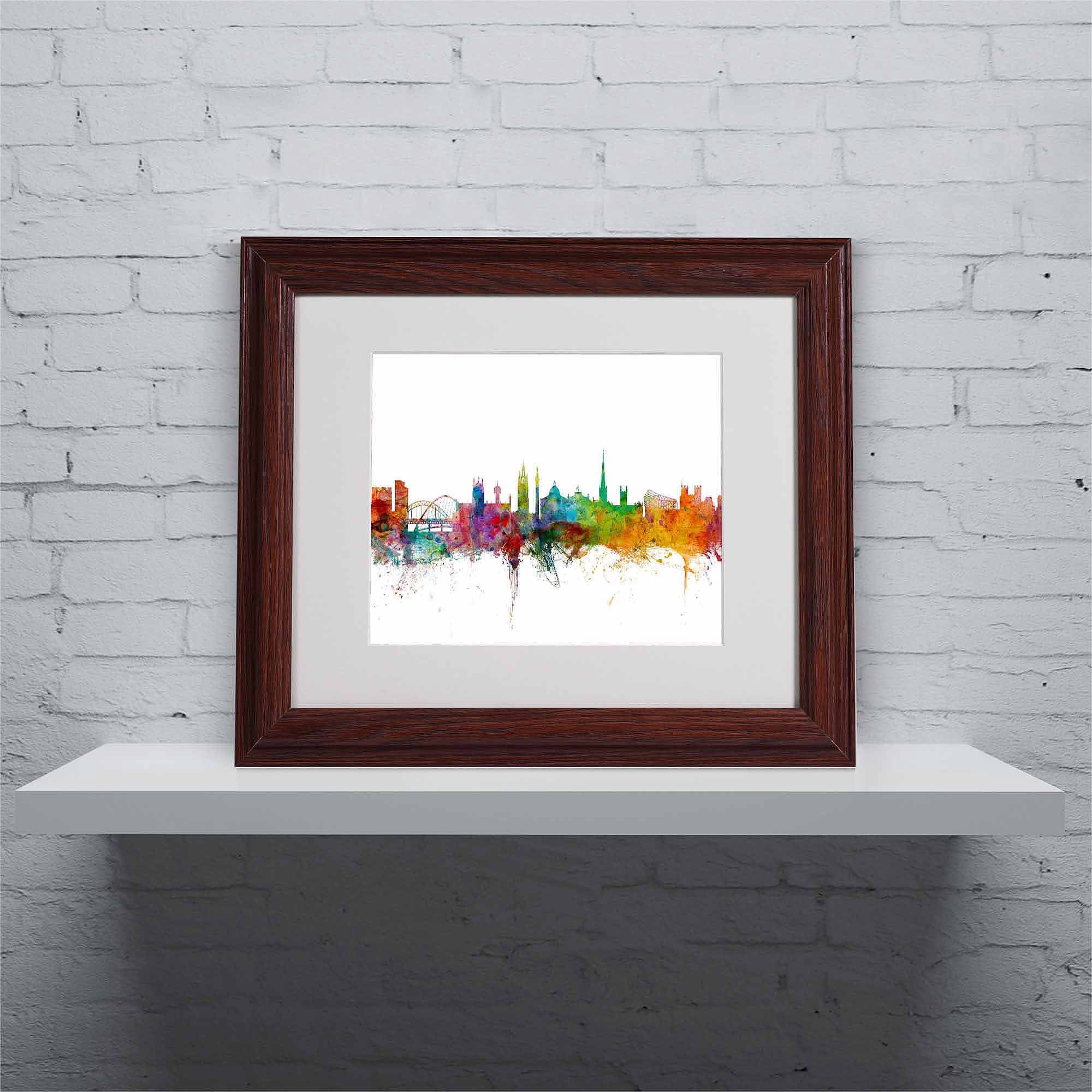 Trademark Fine Art "Newcastle England Skyline II" Canvas Art by Michael Tompsett, Wood Frame