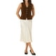thumbnail image 2 of Allegra K Chaleco de Mujer de Terciopelo Sin Mangas con Solapa y Cuello en V Blazer Elegante Tallas XL Marrón Café, 2 of 5