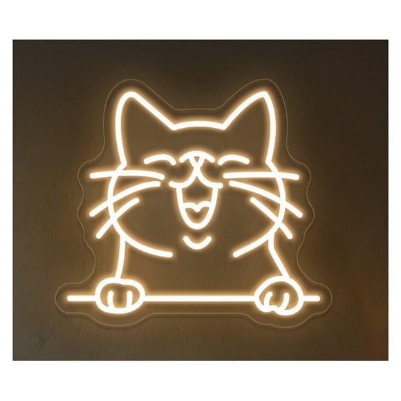 Letrero De Neón LED Con Forma Gato, Ideal Para Decorar La Pared Tu Habitación, El Hogar, Tiendas Mascotas, Salas Juegos, Bares 45cm