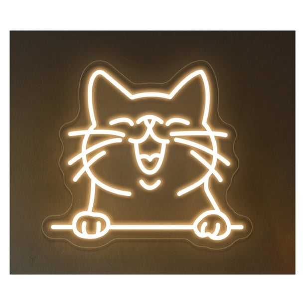 Letrero De Neón LED Con Forma Gato, Ideal Para Decorar La Pared Tu Habitación, El Hogar, Tiendas Mascotas, Salas Juegos, Bares 45cm