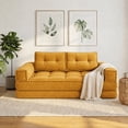 thumbnail image 4 of Leumius 2 Seater Modular Corduroy Sofa with Chaise Lounge,2-in-1 Boneless Convertible Floor Couch,Lazy Double Sofa with Armrest for Living Room Bedroom Apartment Game Guest Room,Yellow, 4 of 11