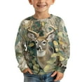 thumbnail image 2 of Garronmavis Deer Girls Long Sleeve T-Shirts 3-4 Soft Green Camo Casual Crewneck Loose Fit Tee Tops for Girls Warm Kids Basic Soft Long Sleeve Tees Top for Outdoor Activities, 2 of 7