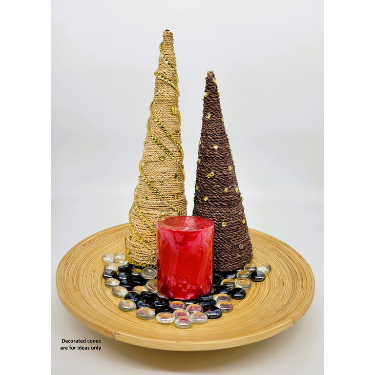 Paper Mache Craft Cones Variety Pack- 3 sizes- 13.75 x 5, 10.63 x 4, 7 x 3 Inches-Set of 12