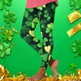 thumbnail image 4 of Tmtolofot 2026 St. Patrick's Day Leggings for Women Seamless Shamrock Tummy Control Yoga Pants Stretchy Butt Lift Legging Irish Green Pant Soft Workout Yoga Pants for Gym | Green | 2XL, 4 of 6