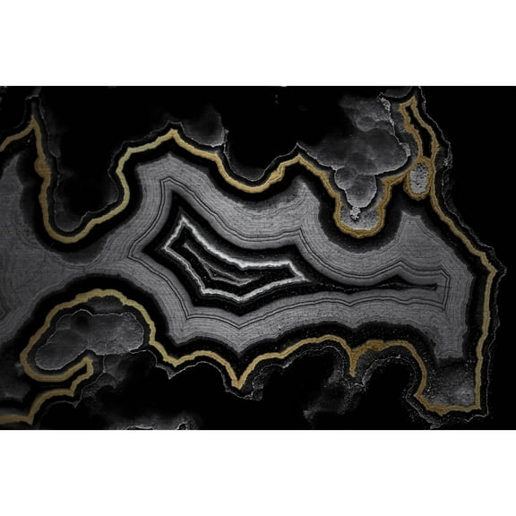 Marmont Hill - "Pooled Layers" Painting Art Print On Brushed Aluminum, 36.0" x 1.5"