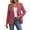 Watermelon Red, variant on Women's Long Sleeve Tweed Jacket | Spring Casual Blazer with Pockets, Solid Color Cropped Jacket for Work & Daily Wear