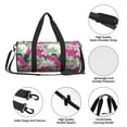 thumbnail image 6 of Xecao Orchids Flowers print Round Travel Duffel Bag is a foldable gym bag with an inner pocket, perfect for travel sports, 6 of 8