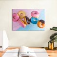 thumbnail image 3 of Elephant Stock Doughnut Party Wall Art - Horizontal Canvas Wall Art - Living Room Wall Decor - Food And Drink Canvas - Blue And Pink Decor - 12" x 8", 3 of 8