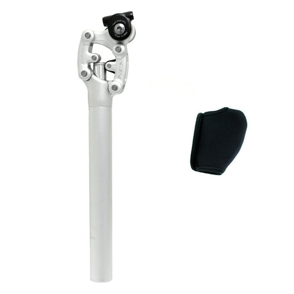 SR SUNTOUR SP12 NCX Suspension Seat Post w/ Protective Cover 30.9X350mm , Silver #VK2754