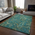 thumbnail image 6 of Addison Rugs Mayfield Washable Transitional Paisley Teal Rectangle Rug, 8' x 10', 6 of 6
