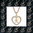 thumbnail image 3 of K-KED A-Z Rose Gold Heart Alphabet Letter Necklace Initial Name Pendant Chain Choker-X, 3 of 9