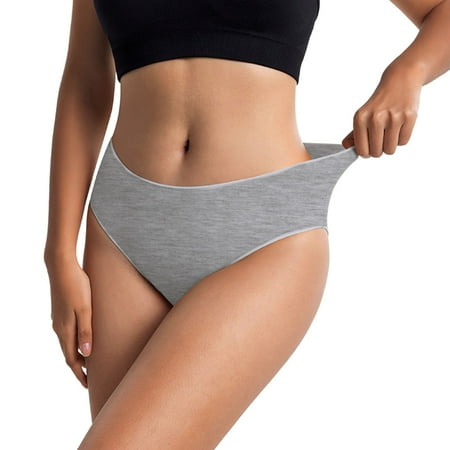 Xiaoxatg Sexy Panties for Women Women s Plus Size Mid High Waist Mesh Briefs Solid Color Crotch Underwear Panties Womens Underwear Packs Boy Shorts