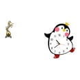 thumbnail image 1 of Figura de caballo de resina moderna y reloj de pared de madera con forma de pingüino de dibujos animados, pieza central decorativa coleccionable para, 1 of 8