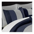 thumbnail image 4 of Loft 8-Piece Luxury Striped Comforter Set (King, Navy/Gray/Blue), 4 of 7