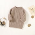 thumbnail image 4 of Splozh Toddler Baby Boy Girl Sweater Knit Baby Boy Girl Pullover Sweater Knit Clothes Unisex Toddler 2T 3T 4T Fall Winter Warm Long Sleeve Tops,Khaki,9-12 Months, 4 of 9