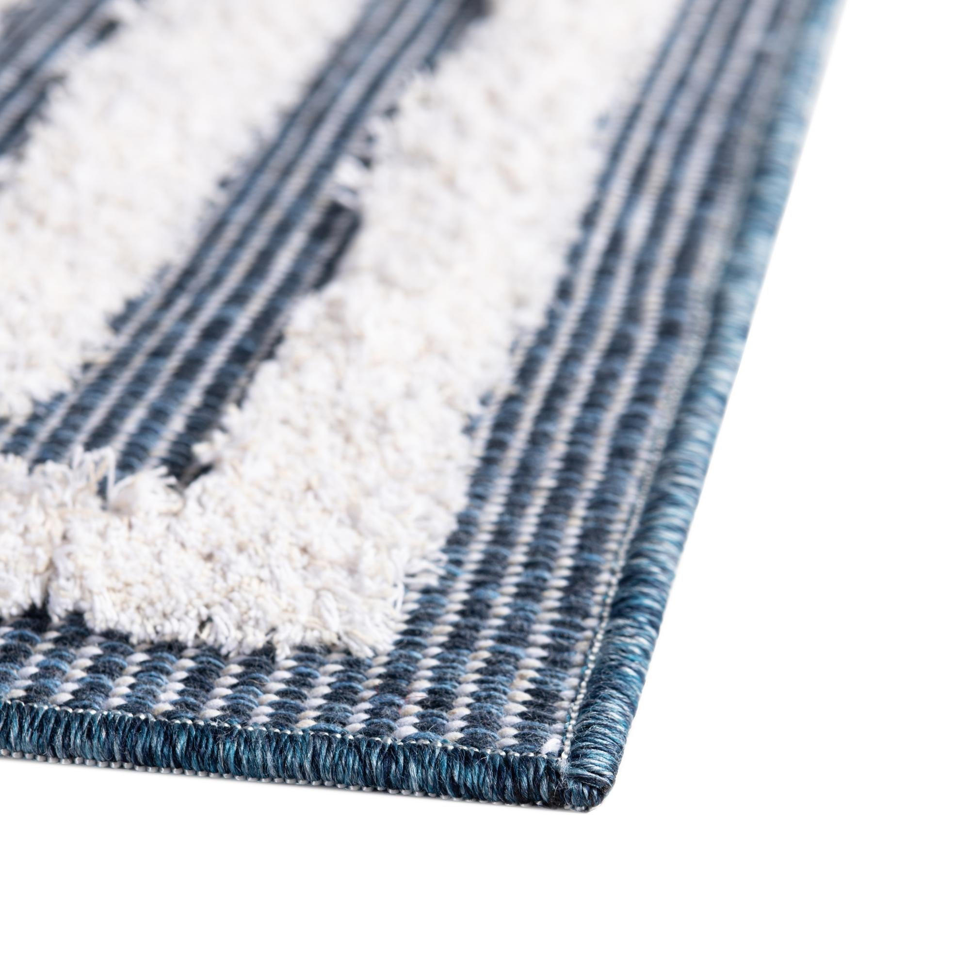 Sabrina Soto Casa Collection Area Rug - Toluca (2' 7" x 12' Runner Navy Blue/Ivory)