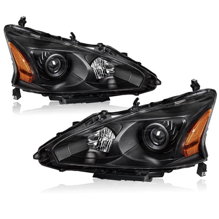 For 2013-2015 Nissan Altima Sedan Black Projector Headlights Assembly Pair 13-15