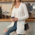 thumbnail image 6 of Women's Lightweight Cardigan Long Sleeve Sweater Open Front Casual Fall Cardigans with Pockets,White M, 6 of 7
