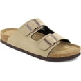 thumbnail image 4 of VENECORE Verano Women's Cork Footbed Sandals Summer Comfortable Cushioned Slide Flat Slip-on, Café Latte, US 6M, 4 of 7
