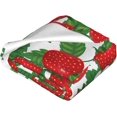 thumbnail image 4 of Strawberry Throw Blanket Strawberry and Leaves Soft Cozy Flannel Lightweight Warm Travel Couch Blankets for Bed Living Room Decor Gifts for Kids Adults 50""x40"", 4 of 6