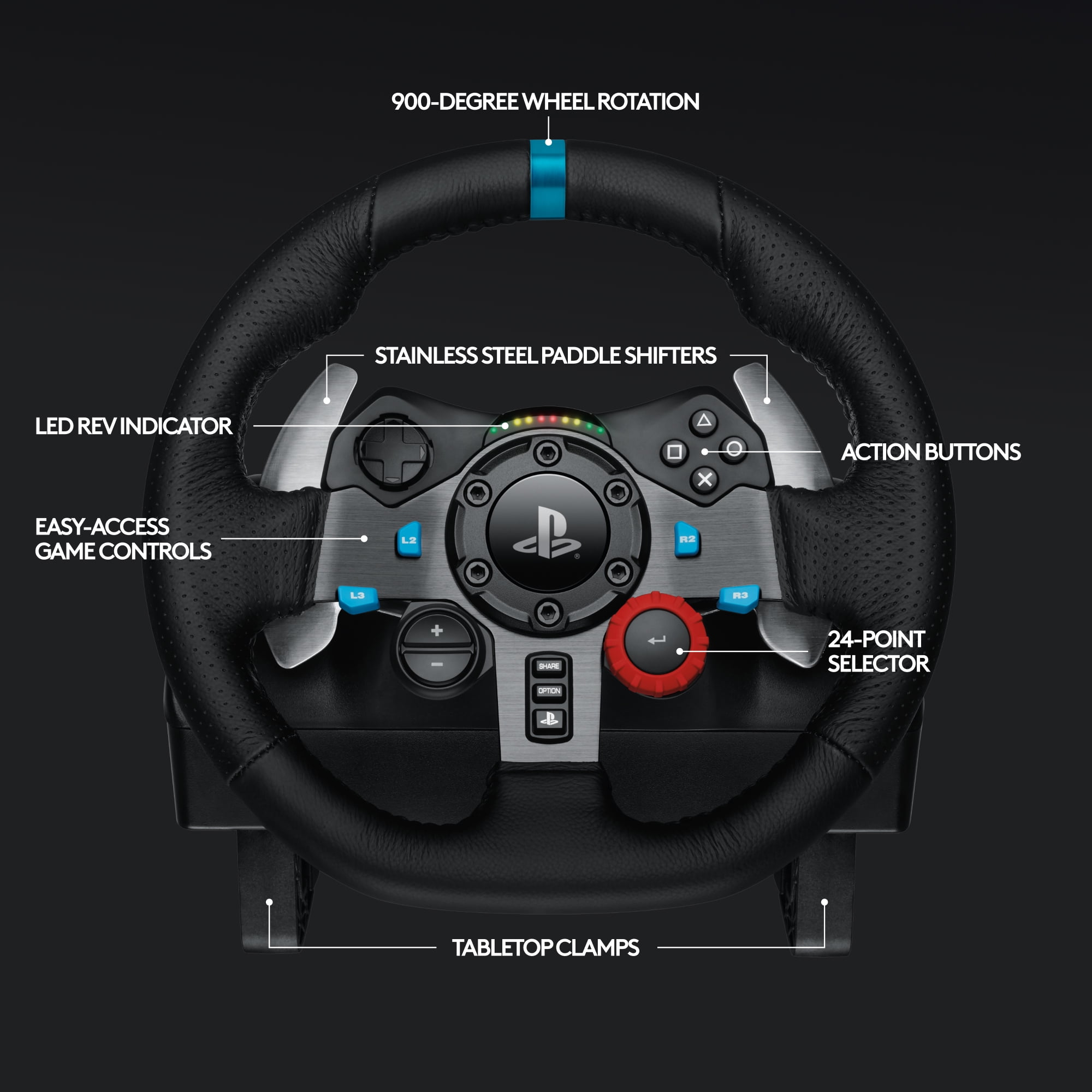 Logitech G29 Driving Force Racing Wheel with Pedals for Playstation 