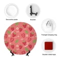 thumbnail image 4 of Wukai Strawberry Floral Print Decorative Plate for Display,Bone China Decorative Plate, Ceramic Dinner Plate with Stand, Vertical Ceramic Plate-7in, 4 of 6