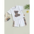 thumbnail image 3 of Bagilaanoe 2pcs Newborn Baby Boy Girl Short Pants Set Short Sleeve Plaid Print T Shirt Tops + Shorts 3M 6M 9M 12M 18M 24M Infant Casual Summer Outfits, 3 of 8
