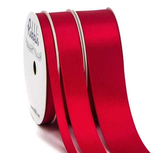 Cinta decorativa Ribbli, 3 rollos, rojo satinado, 7 mm, 16 mm a 25 mm