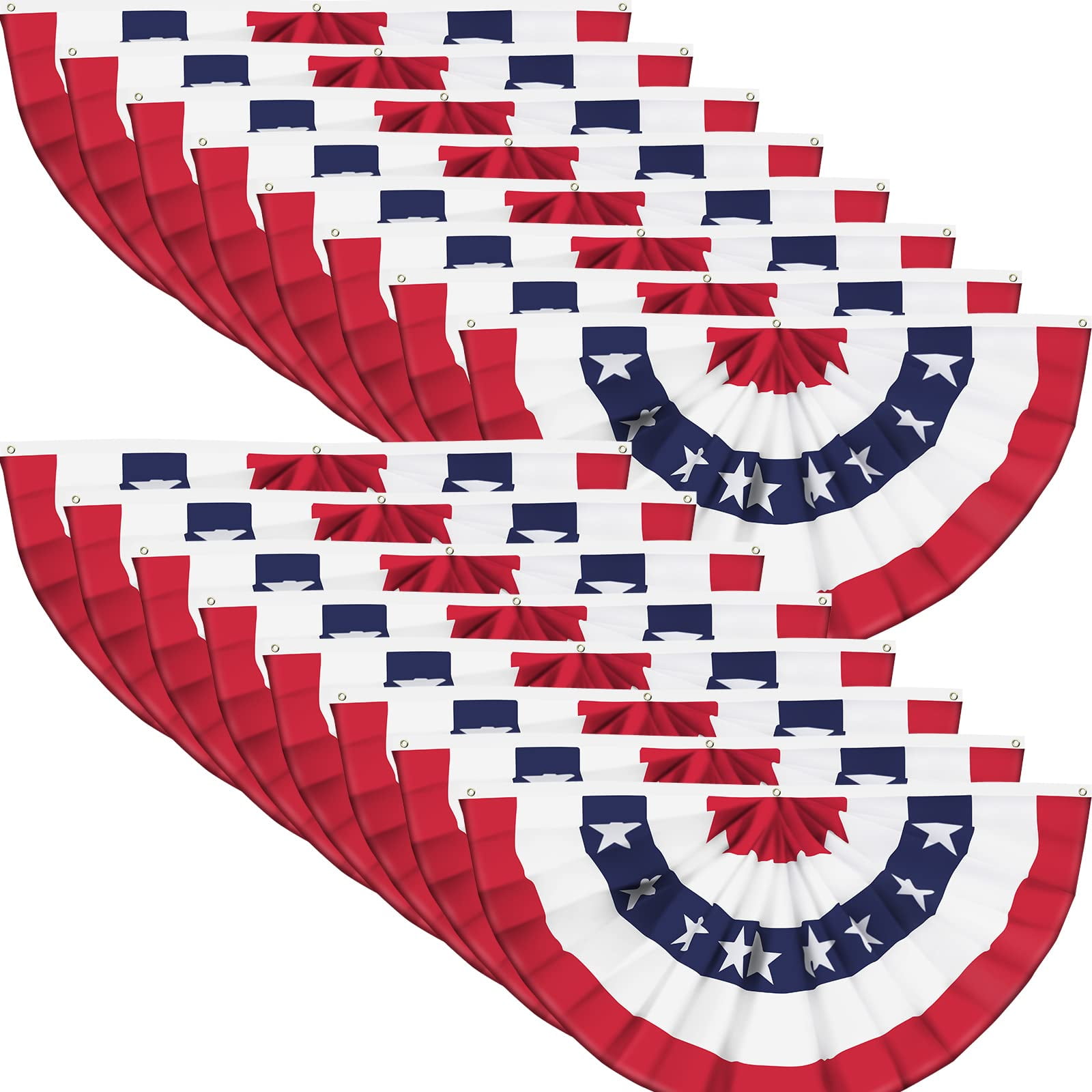 ANLEY USA Pleated Fan Flag 1.5x3 Feet American US Bunting Flags Half Fan Banner 