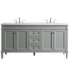 Catania 72 Double Vanity In Grey With White Quartz Stone Top Catania 72 Double Vanity In Grey With White Quartz Stone Top Without Mirror