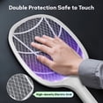 thumbnail image 2 of ACDANC Electric Fly Swatter Racket 2 Pack,2 in 1 Bug Zapper with Usb Rechargeable Base,4000 Volt Mosquito Killer with 3-Layer Safety Mesh for Pest Insect Control for Indoor,Office,Backyard,Camping, 2 of 10
