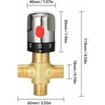 thumbnail image 5 of Mitigeur thermostatic réglable de salle de bains mitigeur d'eau en laiton vanne de contr?le de température de mélange d'eau chaude/froide - Type 3, 5 of 5