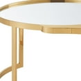 thumbnail image 6 of 32" Gold Glass Free form Mirrored Coffee Table, 6 of 10