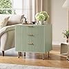 Modern 3 Drawer Dresser with Deep Storage Drawers Wooden Bedroom Chest and Bedside Table for Living Room and Hallway Green