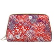 thumbnail image 1 of LNWH Red Floral Line Art Pattern Makeup Bag Cosmetic Bag for Women,Large Capacity Leather Makeup Bags Travel Toiletry Bag Accessories Organizer, 1 of 1