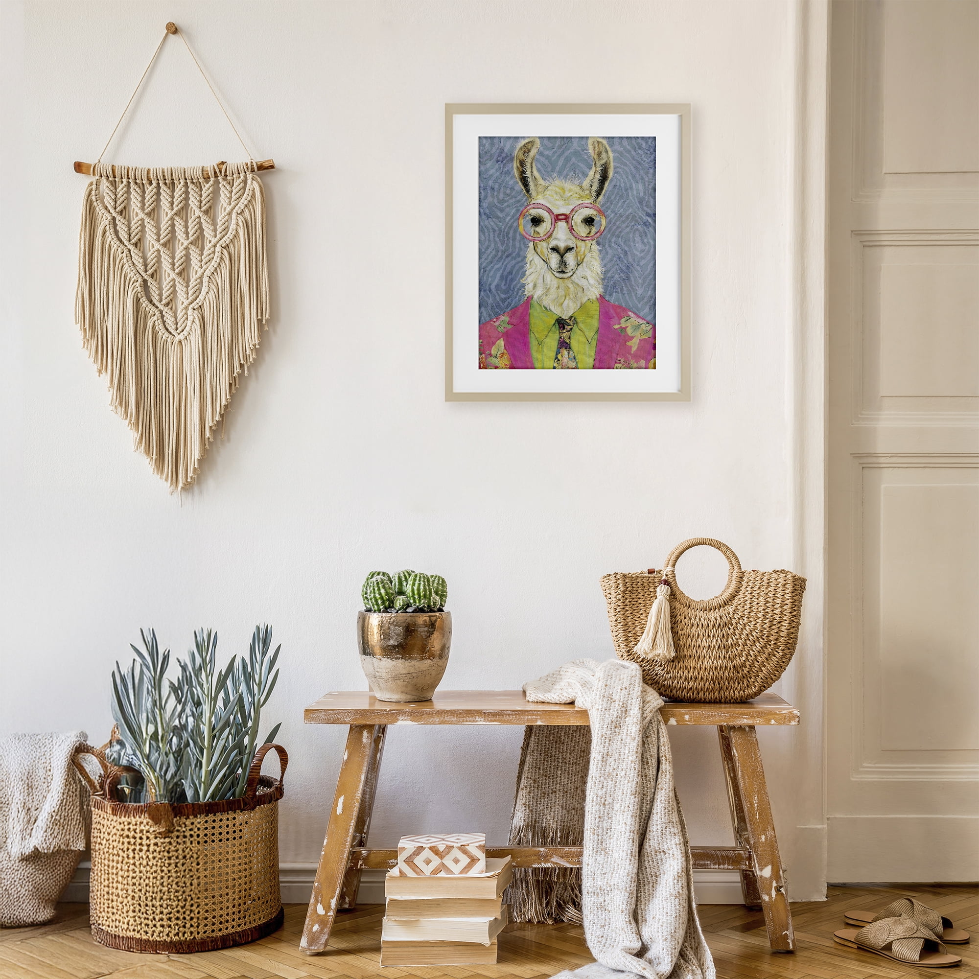 Stupell Industries Bright Gaze Llama Birch Framed Print Under Glass, design by Svetlana Aleynikova