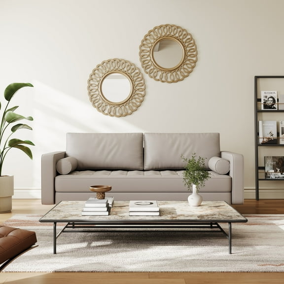 Stateside Vegan Leather Square Arm Sofa 70"