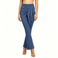 thumbnail image 5 of Women's Wrap Skirted Flared Leggings Stretchy High Waisted Bell Bottoms Running Yoga Lounge Pants, 5 of 8