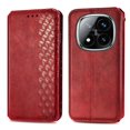 thumbnail image 2 of For Xiaomi Redmi Note 14 Pro 4G Case Rhombus Imprint PU Leather Wallet Phone Cover - Green, 2 of 5