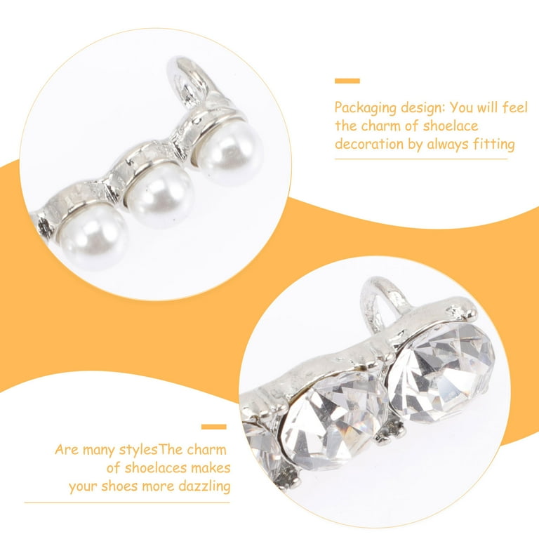 【Monday Edition】Golden Wave Teardrop Pearl Shoelace Charms TAILTOSS 8 Pairs Silver and Golden Wave Bow Pearl Row