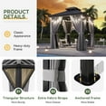 thumbnail image 3 of Aoxun 8'x8' Hardtop Gazebo, Aluminum Frame Gazebo with Double Galvanized Steel Roof, Outdoor Metal Pavilion with Netting and Curtains for Backyard, Gray, 3 of 8