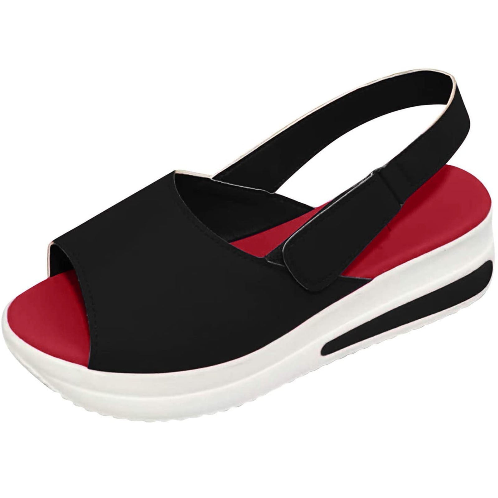 OAVQHLG3B Women s Summer Comfy Open Toe Ankle Strap Sandals Beach Casual Shoes Shallow
