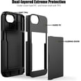 thumbnail image 3 of KOMI for iPhone 16e Case with Card Holder Dual Layer Heavy Duty Protective Hidden Card Slot Slim Wallet Cover for iPhone 16e 6.1'' (Black), 3 of 7
